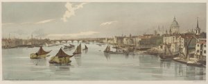 London As It Is: Blackfriars, fra Southwark Bridge av Thomas Shotter Boys
