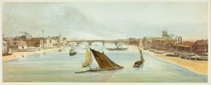 London Bridge, fra Southwark Bridge, plate fire fra Original Views of London as It Is av Thomas Shotter Boys
