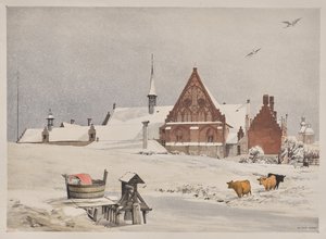 Pittoresk arkitektur i Paris, Ghent, Antwerpen, Rouen: Byloke, Ghent, Belgia av Thomas Shotter Boys