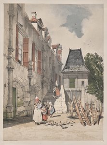 Pittoresk arkitektur i Paris, Gent, Antwerpen, Rouen: L'Abbaye St. Amand, Rouen, Frankrike av Thomas Shotter Boys