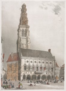 Pittoresk arkitektur i Paris, Gent, Antwerpen, Rouen: L
