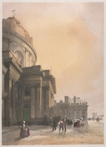 Pittoresk arkitektur i Paris, Gent, Antwerpen, Rouen: La Chapelle de lInstitut ..., 1839. av Thomas Shotter Boys