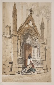 Pittoresk arkitektur i Paris, Gent, Antwerpen, Rouen: Red Door, Notre Dame, Paris av Thomas Shotter Boys