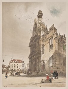 Pittoresk arkitektur i Paris, Gent, Antwerpen, Rouen: St. Etienne du Mont, Paris av Thomas Shotter Boys