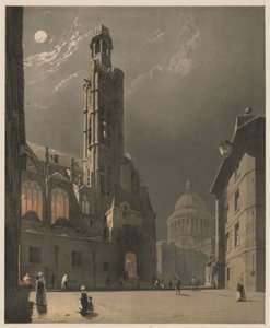 Pittoresk arkitektur i Paris, Gent, Antwerpen, Rouen: St. Etienne du Mont og Pantheon, Paris av Thomas Shotter Boys