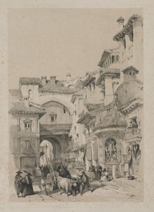 Pittoreske skisser i Spania: Porten til Vivarrambla, Granada av Thomas Shotter Boys