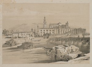 Pittoreske skisser i Spania: Rester av en romersk bro på Guadalquiver, Cordova, 1837. av Thomas Shotter Boys