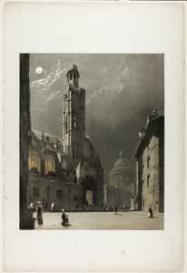St. Etienne du Mont og Pantheon, Paris, plansje 20 fra Pittoresk arkitektur i Paris, Ghent, Antwerpen, Rouen, osv. av Thomas Shotter Boys