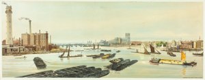 Westminster, fra Waterloo Bridge, plate nitten fra Original Views of London as It Is av Thomas Shotter Boys