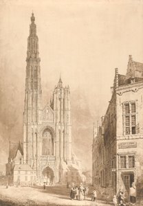 Utsikt over katedralen i Antwerpen av Thomas Sidney Cooper