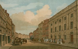 Hus okkupert av East India Company, Leadenhall Street, London, som gjengitt i 1726