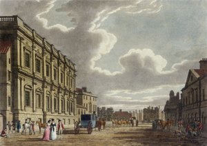 Whitehall, Westminster i London (farget akvatint)