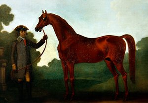 Mr Charles Wilsons Arabian with a Groom (olje på lerret)