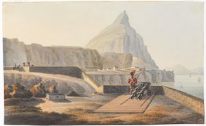 The Guvernors Cottage on the Rock of Gibraltar, mars 1827. (akvarell) av Thomas Staunton St Clair