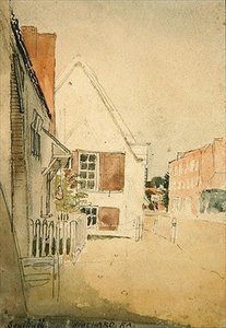 A Street in Southall (penn, blekk og akvarell på papir) av Thomas Stothard