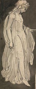 Jente, full lengde, mot høyre av Thomas Stothard