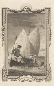 Robinson Crusoe, fra Novelists Magazine, pub. 1781 av Thomas Stothard