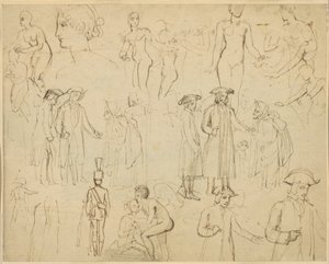 Roger de Coverley og sigøynerne [verso] av Thomas Stothard