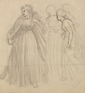 Study for Illustration - En prinsesse med hennes ledsagere av Thomas Stothard