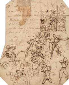 Studie for Wellington Shield av Thomas Stothard