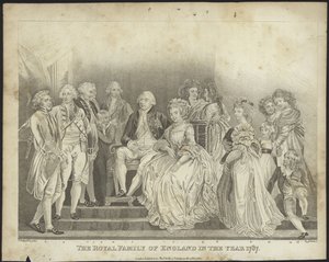 Kongefamilien i England i år 1787 av Thomas Stothard