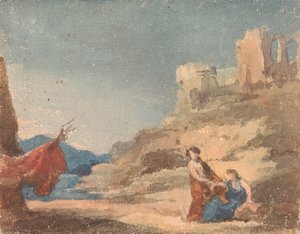 Figurer blant ruiner på bakken av Thomas Sully