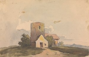 Landskap med bygningsstruktur av Thomas Sully