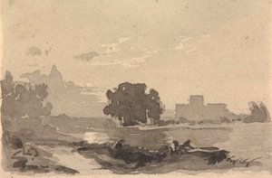 Landskap med slott i bakgrunnen av Thomas Sully