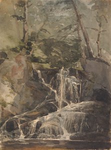 Liten foss i skogen av Thomas Sully