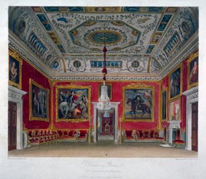 Innvendig visning av salongen i Buckingham House, Westminster, London, 1817 av Thomas Sutherland