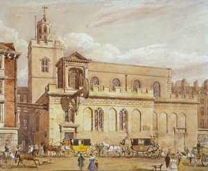 Church of St Dunstan in the West, Fleet Street, City of London, 1827 av Thomas Talbot Bury