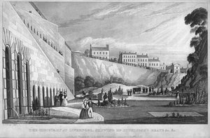 Kirkegården i Liverpool, viser Mr Huskissons grav etc, 1831.