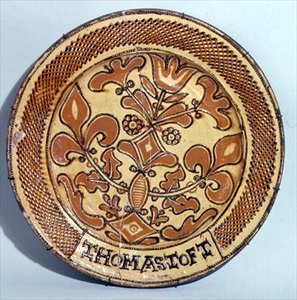 Staffordshire-fat, ca. 1680 (slipware) av Thomas Toft