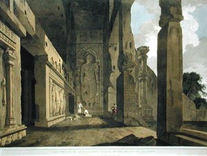 Portikoen til et utgravd tempel på øya Salsette, plate 55 fra 