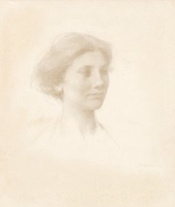 Hodet til en jente av Thomas Wilmer Dewing