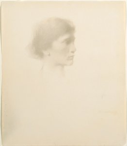 Leder for en kvinne, 1894 eller senere. av Thomas Wilmer Dewing