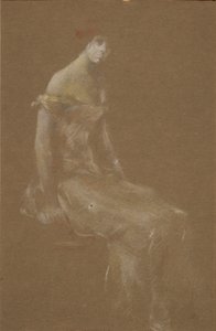 Portrett av en dame i rosa #3 av Thomas Wilmer Dewing