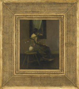 The Mirror, 1907 (olje på trepanel) av Thomas Wilmer Dewing