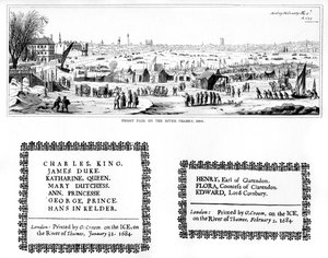 Frostmesse ved Themsen, og eksemplarer av trykking, februar 1684, 1840