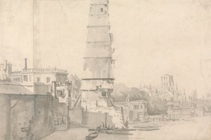 Utsikt over Waterhouse og Old St. Paul's, London av Thomas Wyck