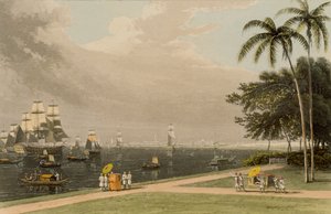 Utsikt over Calcutta fra Garden Reach, 1810 av Thomas und William Daniell
