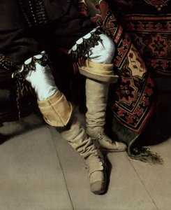 Constantijn Huygens 1596-1687 og hans kontorist, 1627 olje på paneldetalj av 259768 av Thomas de Keyser