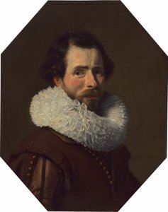 Portrett av en gentleman iført en fancy ruff av Thomas de Keyser