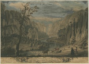 Dovedale - Åtte prospekter: gravering, nd [?1743] av Thomas of Derby Smith