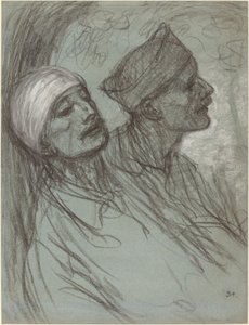 En såret soldat og kameraten hans av Théophile Alexandre Steinlen