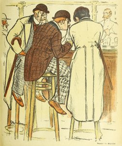 At the Bar, fra Gil Blas Illustre, pub. 1899 fargelitografi, 1899. av Théophile Alexandre Steinlen