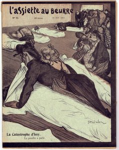 Omslag av "" L'Plate au beurre"", satirisk i farger av Théophile Alexandre Steinlen