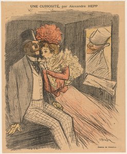 Illustrert Gil Blas: A Curiosity, av Alexandre Hepp, 1897. av Théophile Alexandre Steinlen