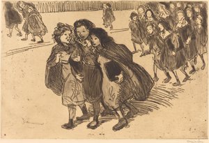 Jenter som kommer fra skolen av Théophile Alexandre Steinlen