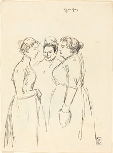 Gossiping Women, slutten av 1800-begynnelsen av det 20. århundre. av Théophile Alexandre Steinlen